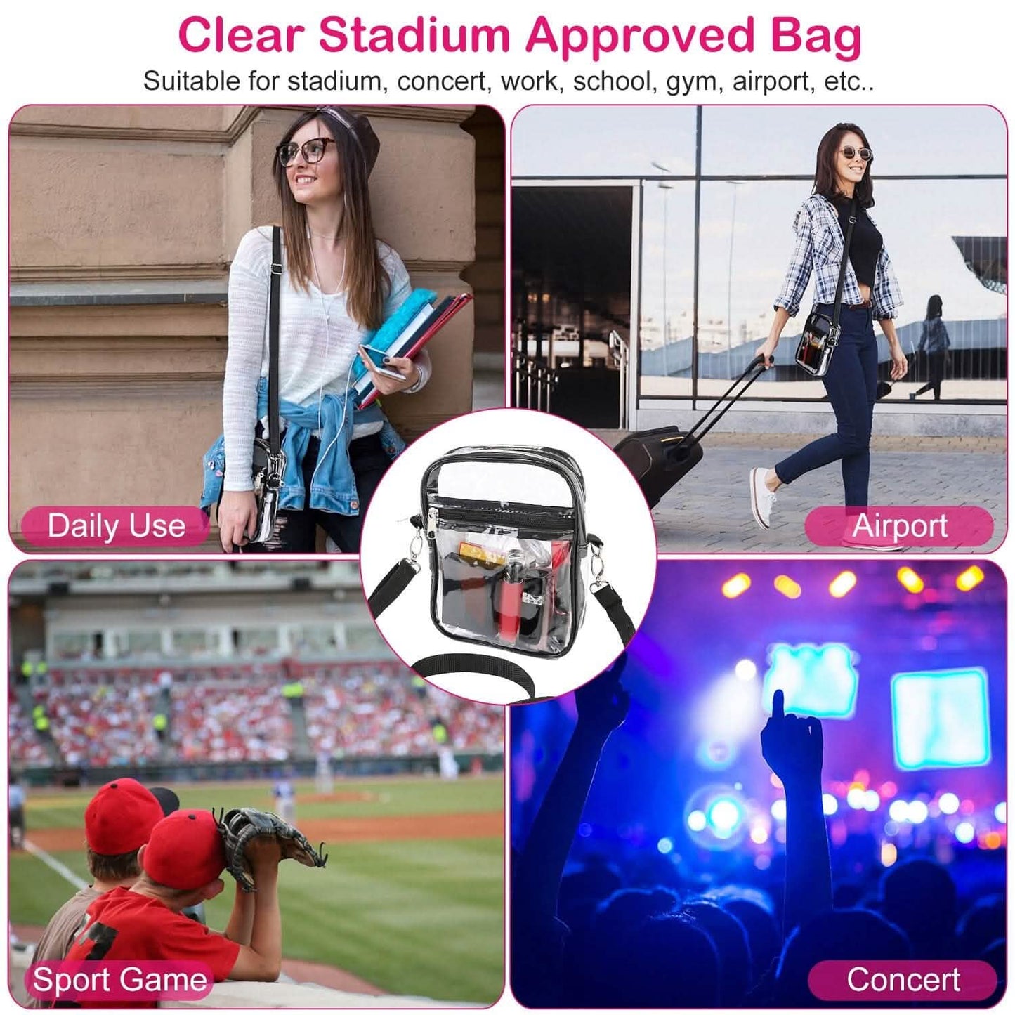Clear Crossbody Bag Stadium Approved DailySale