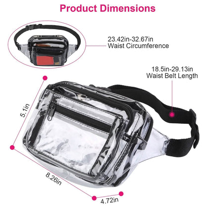 Clear Fanny Pack Unisex Transparent Waist Pouch Belt Bag DailySale