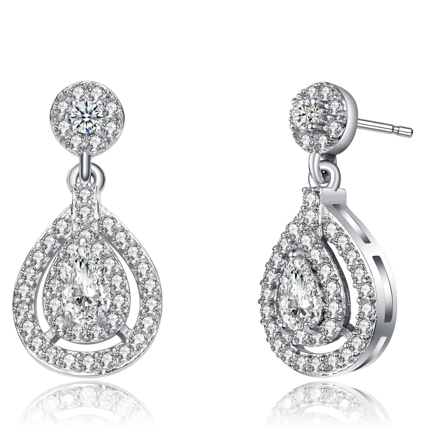 Clear Pear Drop Earrings DailySale