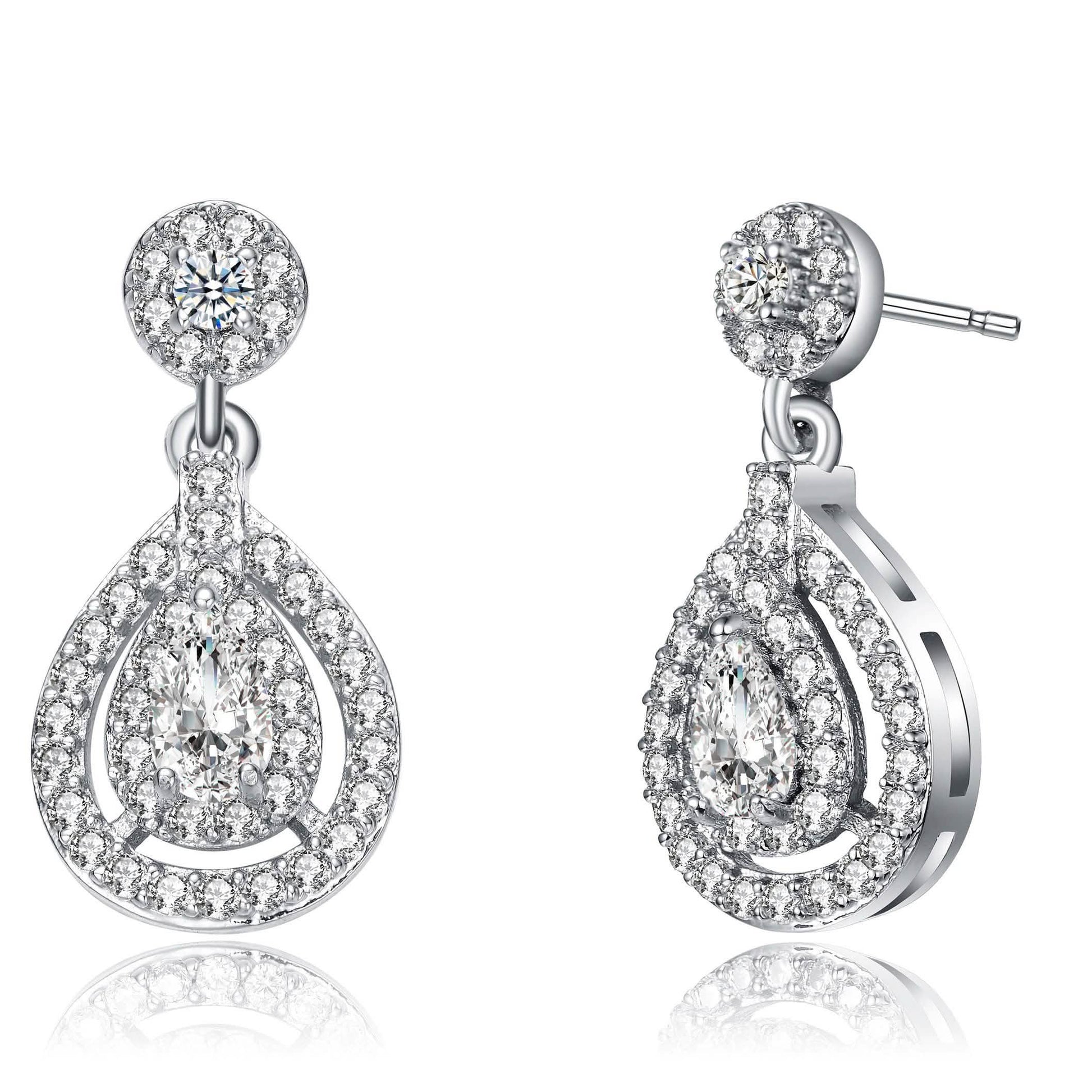 Clear Pear Drop Earrings DailySale