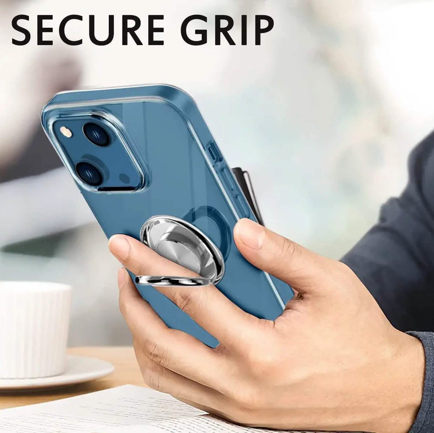 Clear Phone Case iPhone 14 Transparent Anti-Scratch with Ring Kickstand DailySale