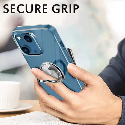 Clear Phone Case iPhone 14 Transparent Anti-Scratch with Ring Kickstand DailySale