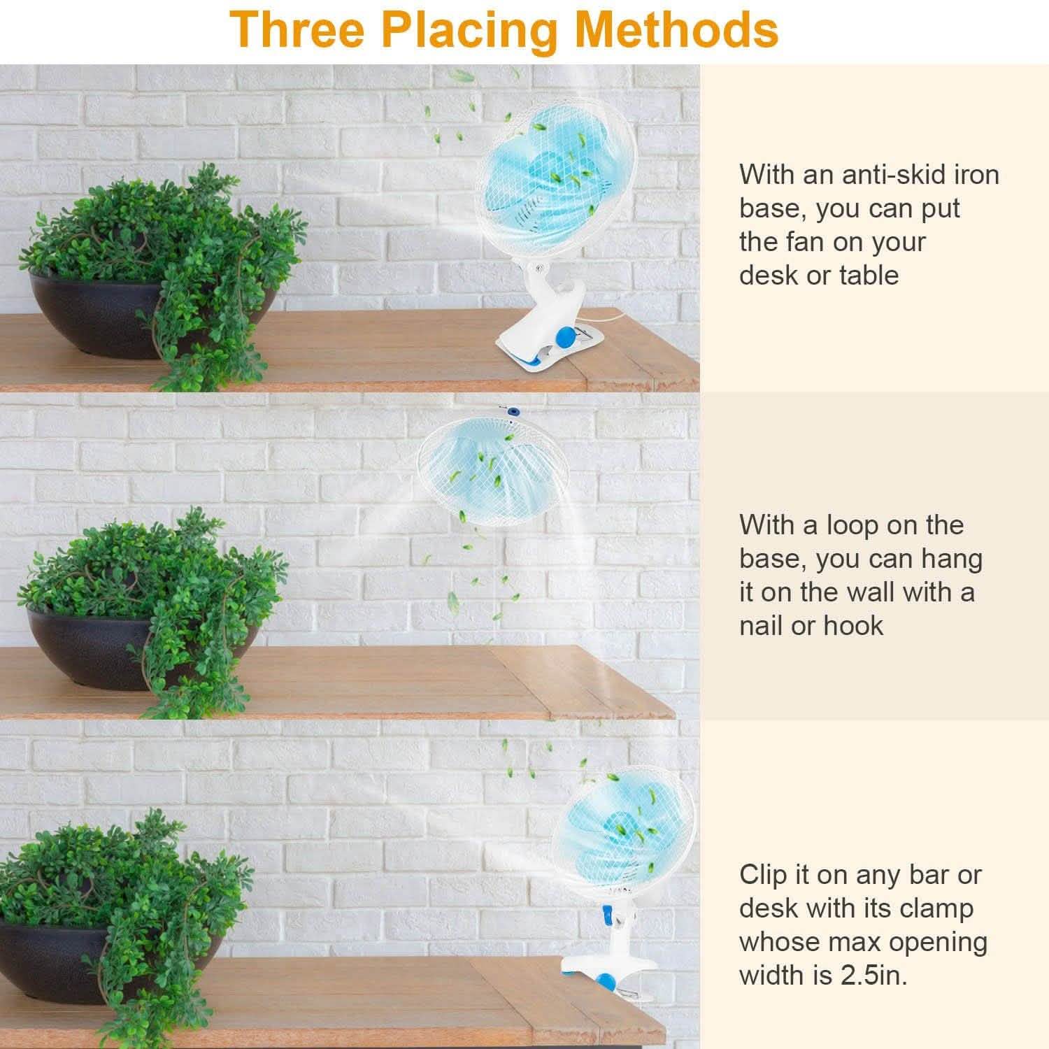 Clip-On 2 Speeds Quiet Clamp Fan DailySale