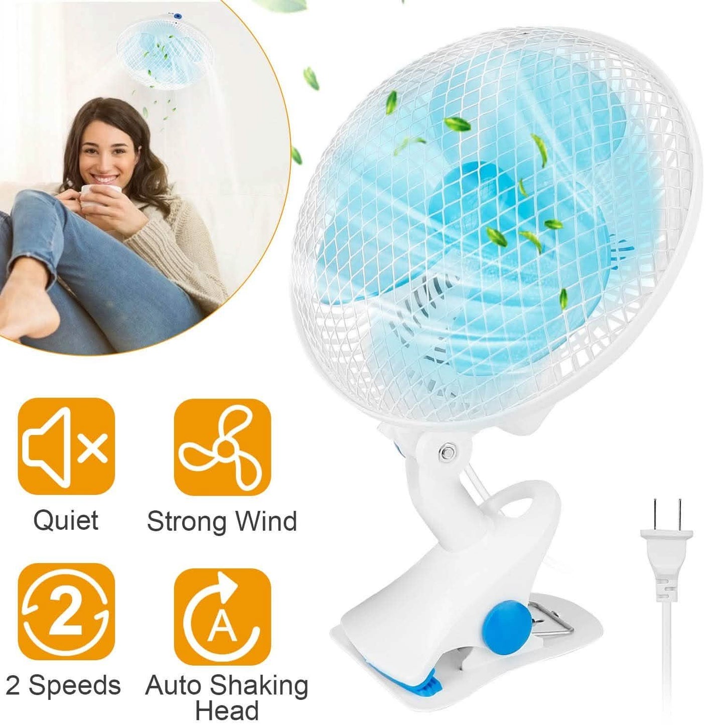 Clip-On 2 Speeds Quiet Clamp Fan DailySale