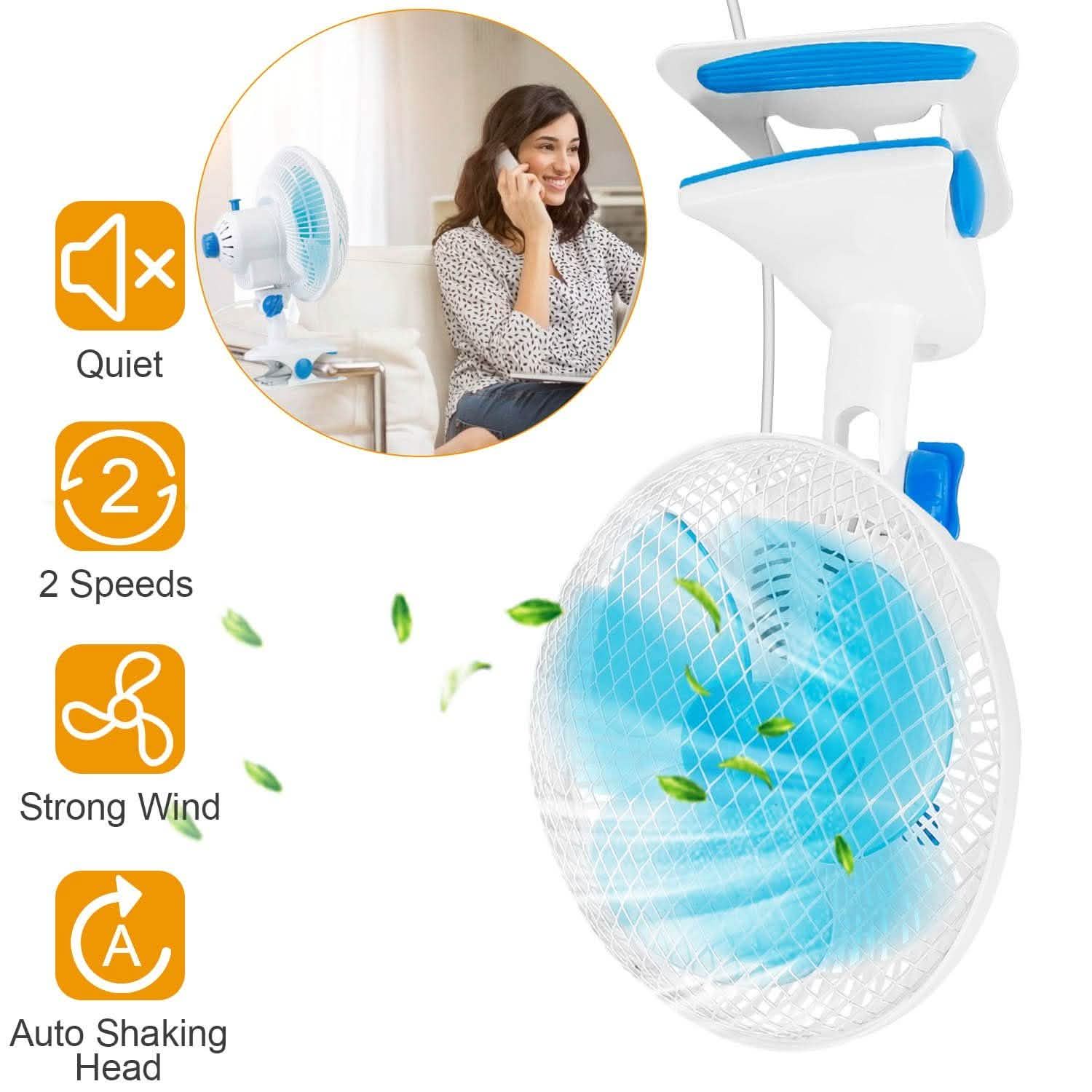 Clip-On 2 Speeds Quiet Clamp Fan DailySale