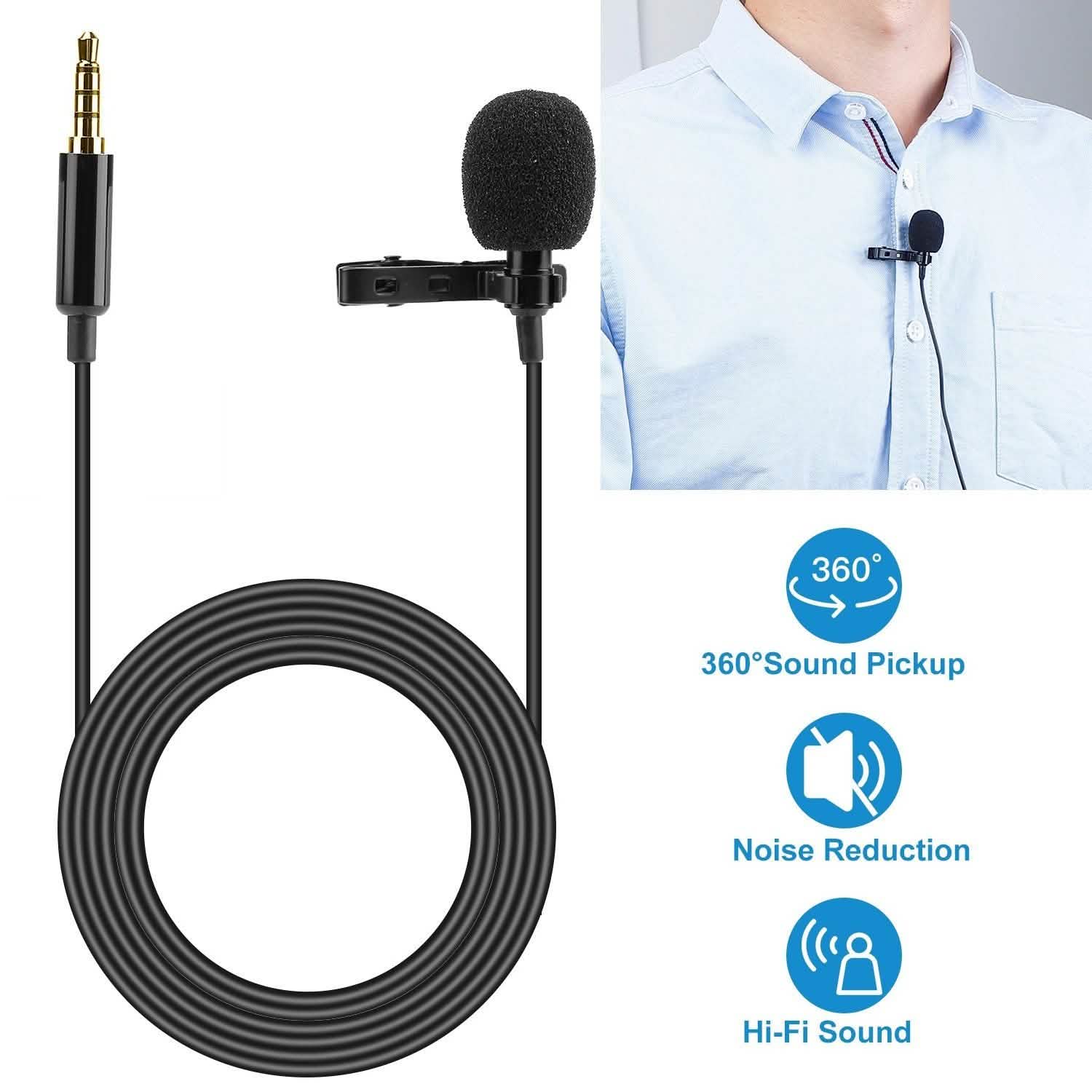 Clip On Microphone Hands Free Lavalier Lapel Mic DailySale