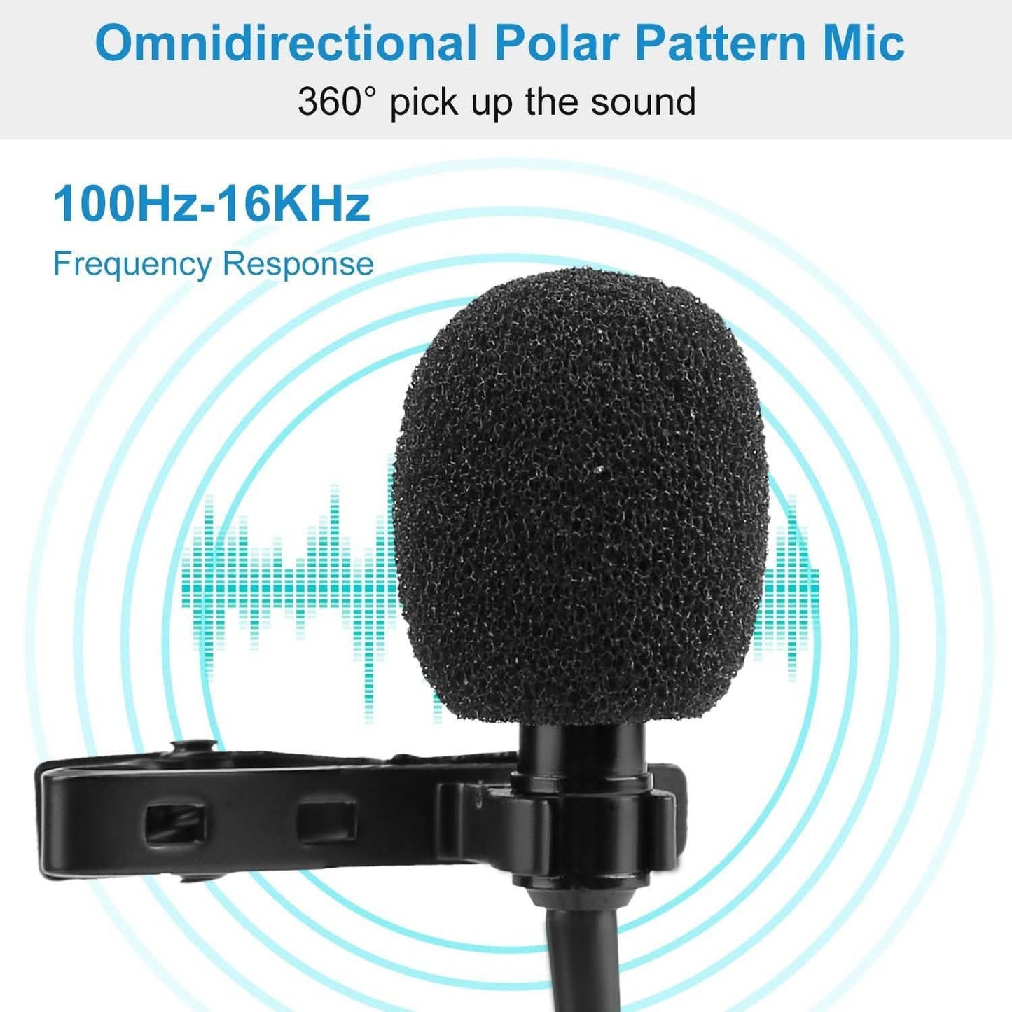 Clip On Microphone Hands Free Lavalier Lapel Mic DailySale
