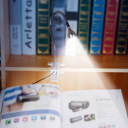 Clip On Reading Light USB Desk Clamp Lamp Flexible Gooseneck DailySale