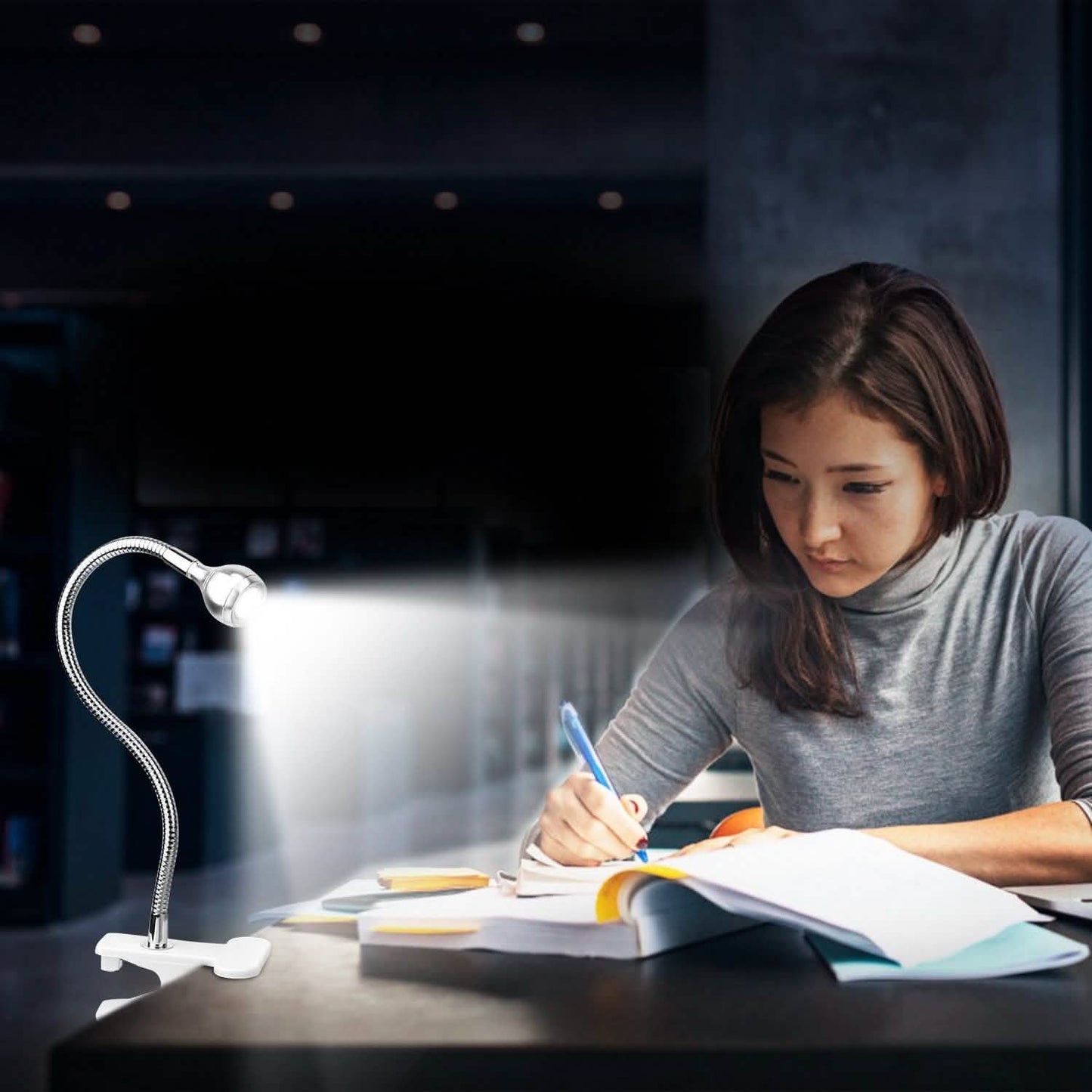 Clip On Reading Light USB Desk Clamp Lamp Flexible Gooseneck DailySale