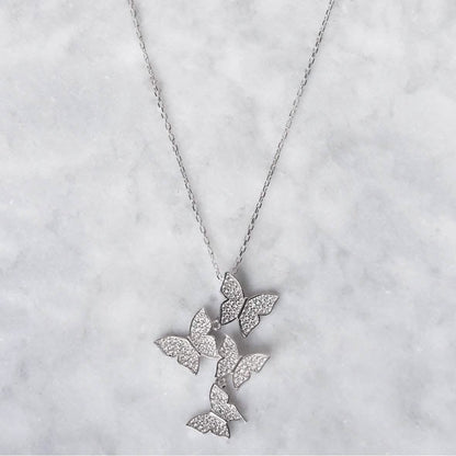 Cluster Hanging Butterflies Necklace - Assorted Colors DailySale