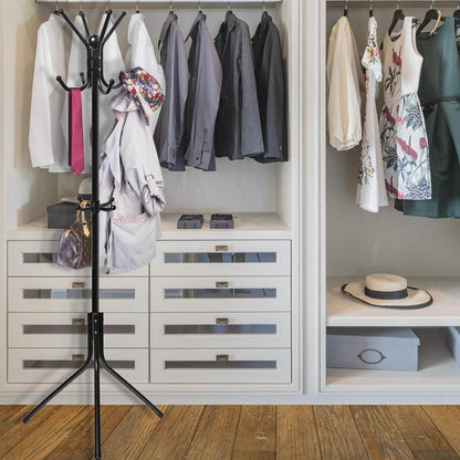 Coat & Hat Metal Rack Hanger Organizer Hooks with Stand DailySale