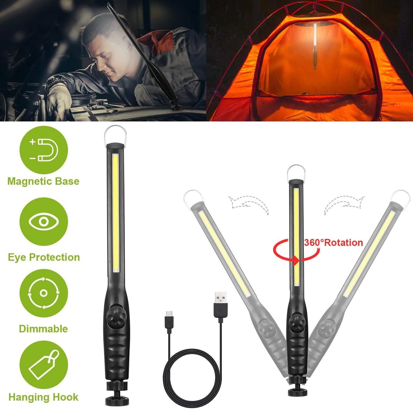 COB Work Light IPX4 Handheld Emergency LED Lamp DailySale