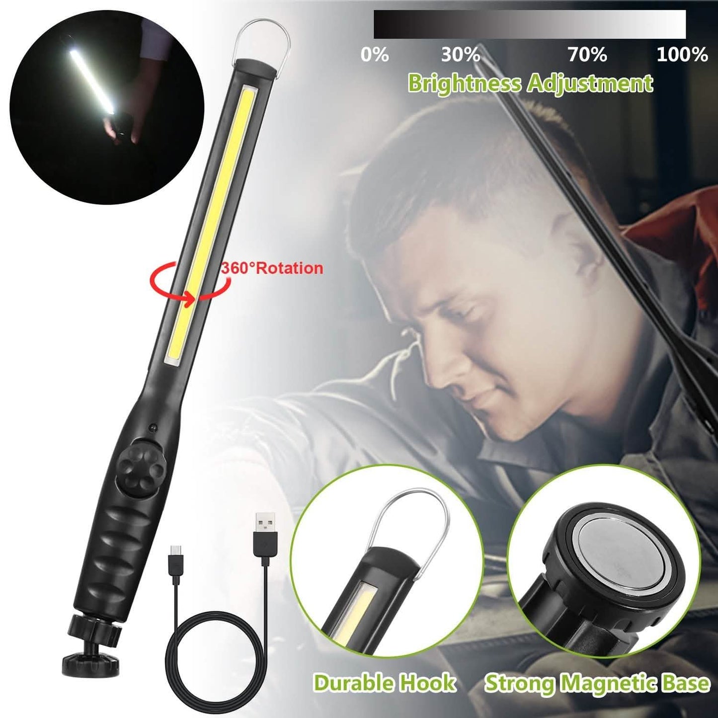 COB Work Light IPX4 Handheld Emergency LED Lamp DailySale