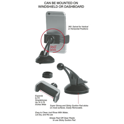 CobaltX Universal Windshield and Dash Mount With Leather Accent DailySale