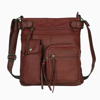 Super Soft Genuine Leather Top Belt Accent Crossbody Bag DailySale