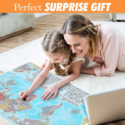 Coin Scratch Travel World Map and All Country Flags DailySale