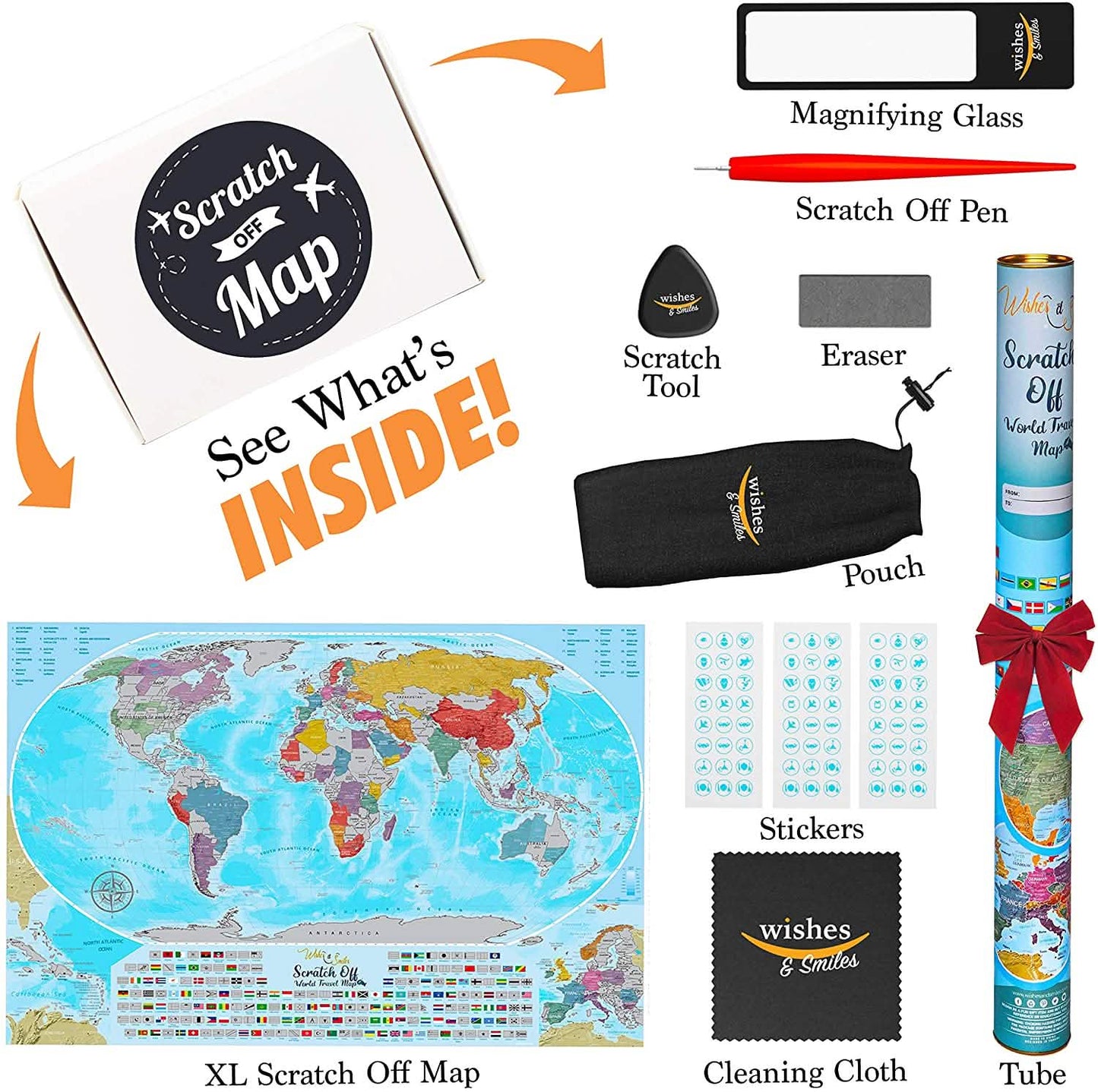Coin Scratch Travel World Map and All Country Flags DailySale