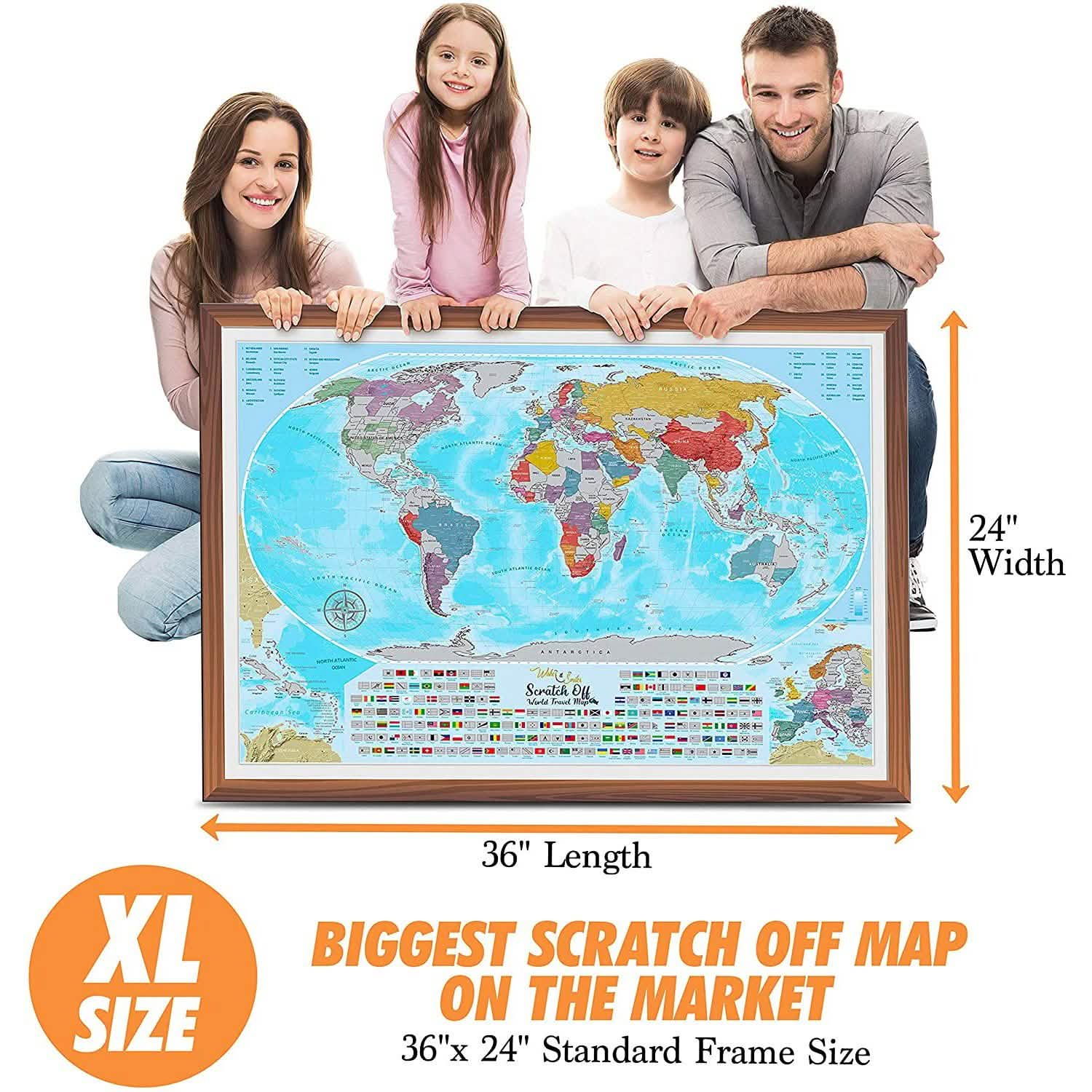 Coin Scratch Travel World Map and All Country Flags DailySale