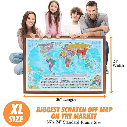 Coin Scratch Travel World Map and All Country Flags DailySale
