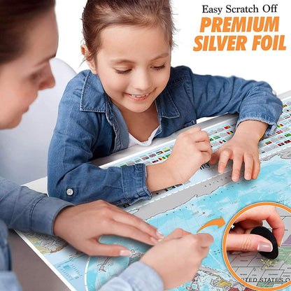 Coin Scratch Travel World Map and All Country Flags DailySale
