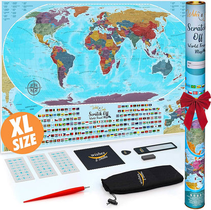 Coin Scratch Travel World Map and All Country Flags DailySale