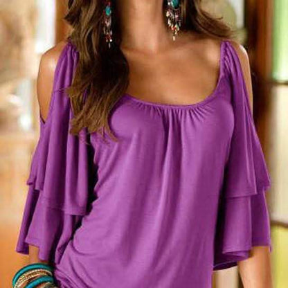 Cold Shoulder Ruffle Top - Assorted Sizes DailySale