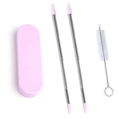 Collapsable Telescopic Reusable Drinkable Straw DailySale