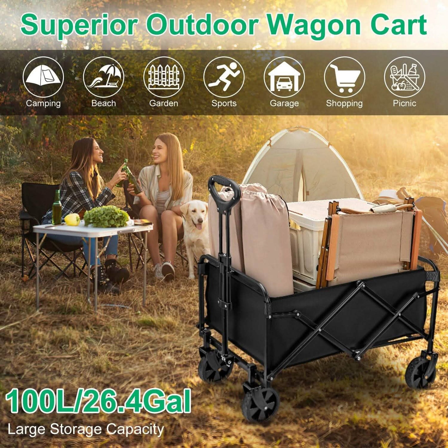 Collapsible Folding Wagon Cart DailySale
