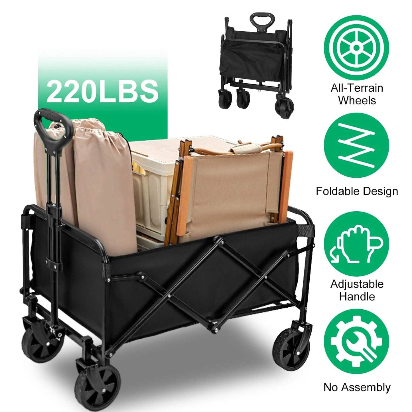 Collapsible Folding Wagon Cart DailySale