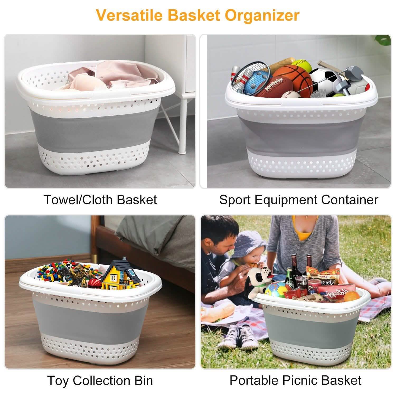 Collapsible Laundry Basket with Comfort Handle DailySale