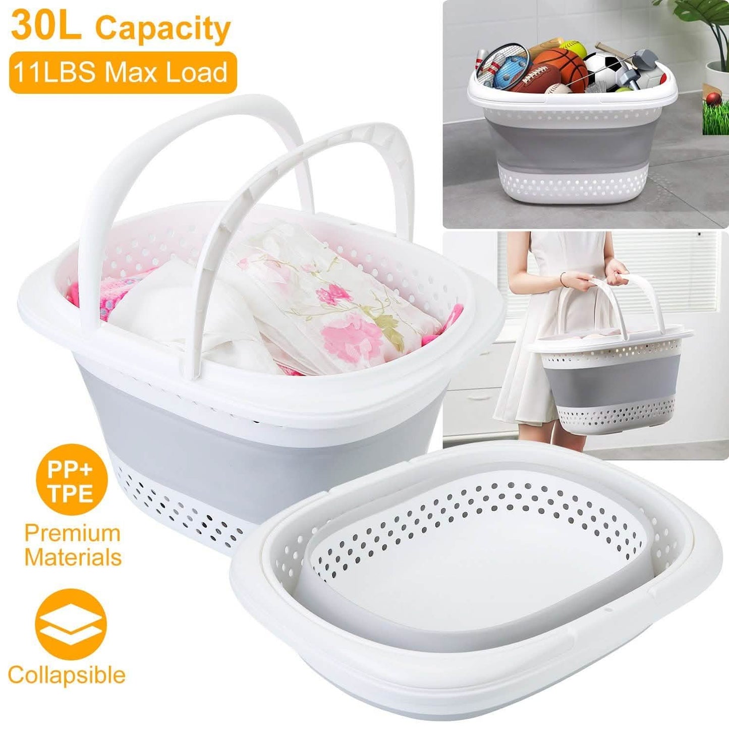Collapsible Laundry Basket with Comfort Handle DailySale