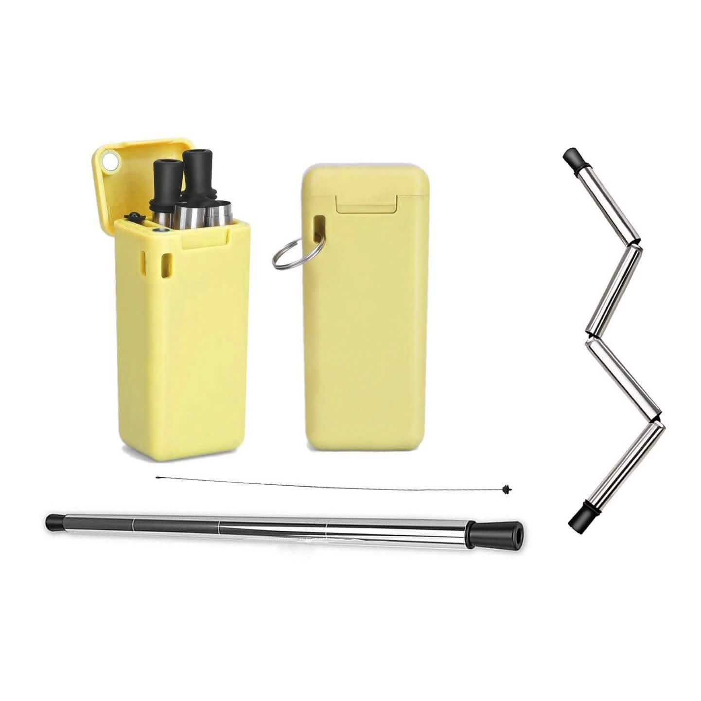 Collapsible, Portable, And Reusable Stainless Steel Drinking Straw With Case DailySale