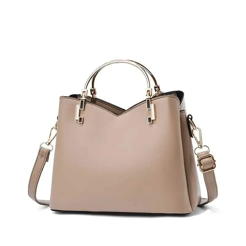 Color Block Satchel Bag with Metal Tassel Decor and Crossbody Strap DailySale