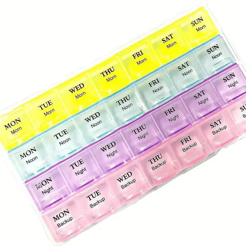 Colorful 28-Compartment Pill Organizer - Portable, Large Capacity Health Care Box DailySale