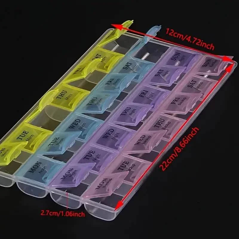 Colorful 28-Compartment Pill Organizer - Portable, Large Capacity Health Care Box DailySale