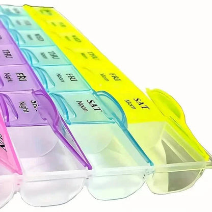 Colorful 28-Compartment Pill Organizer - Portable, Large Capacity Health Care Box DailySale