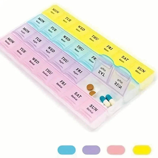 Colorful 28-Compartment Pill Organizer - Portable, Large Capacity Health Care Box DailySale