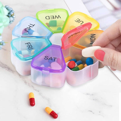 Colorful 7 Day Pills And Vitamins Organizer With Large Compartments DailySale