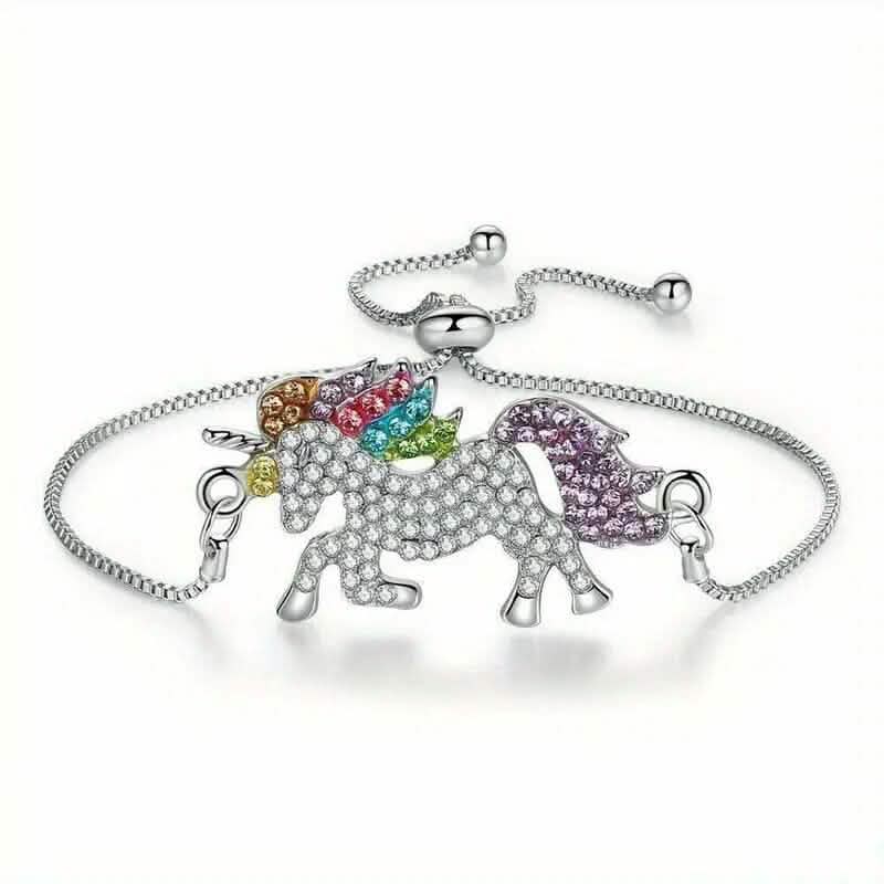 Colorful Cartoon-Themed Unicorn Earrings, Necklace, Ring & Bracelet Jewelry Set DailySale
