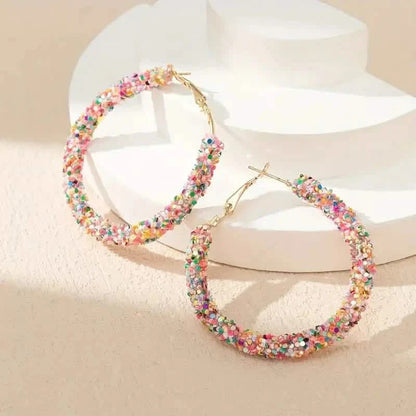 Colorful Circle Sheets Decor Boho Hoop Earrings DailySale