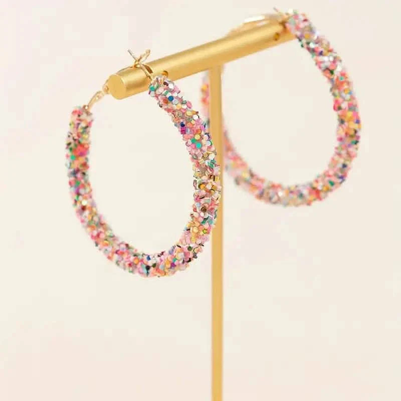 Colorful Circle Sheets Decor Boho Hoop Earrings DailySale