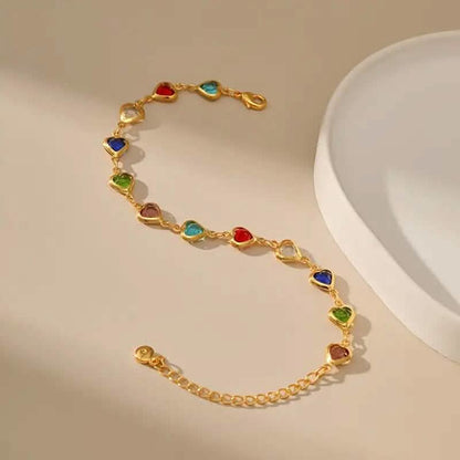 Colorful Heart-Shaped Zirconia Bracelet DailySale