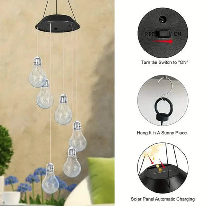 Colorful Lights Solar Wind Chimes for Outside DailySale