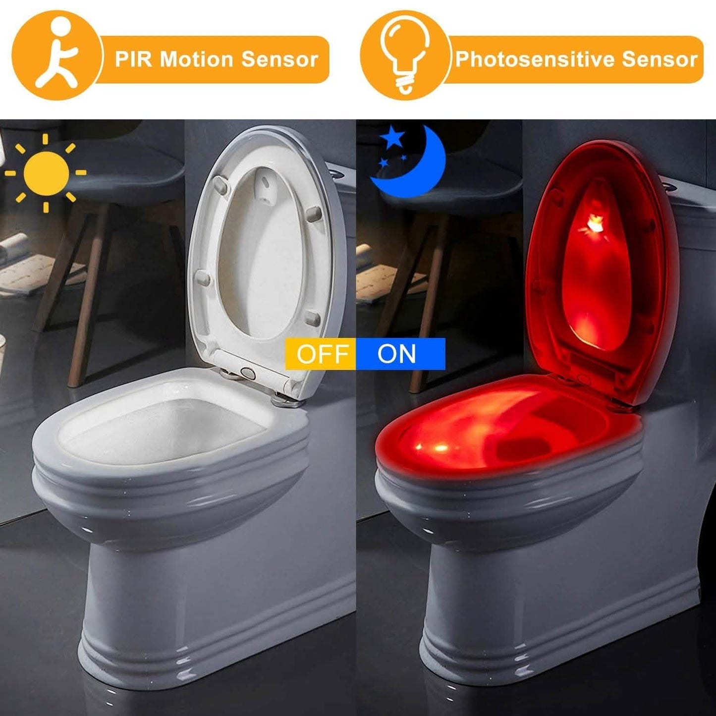Colorful Toilet Bowl Motion Sensor Lights DailySale