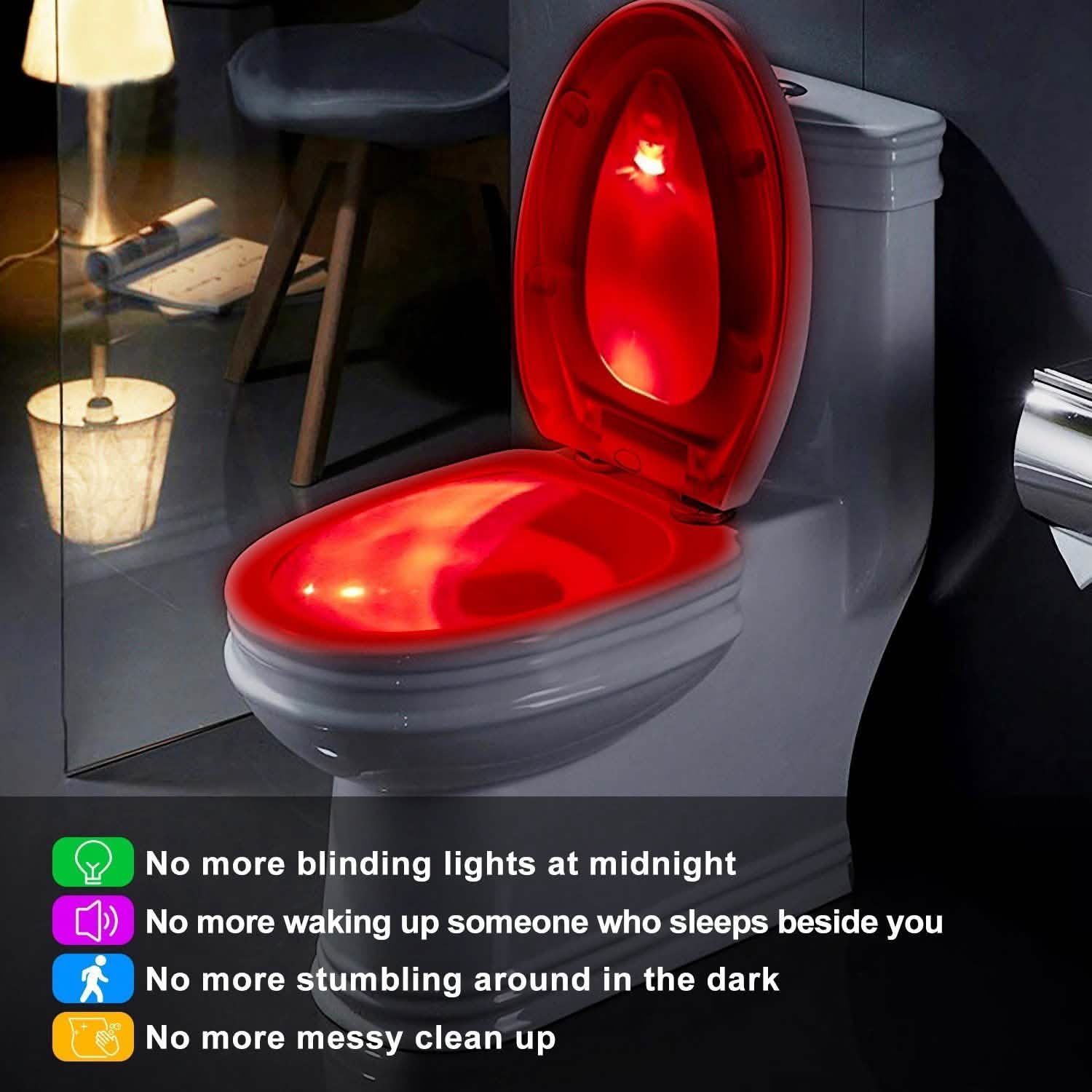 Colorful Toilet Bowl Motion Sensor Lights DailySale