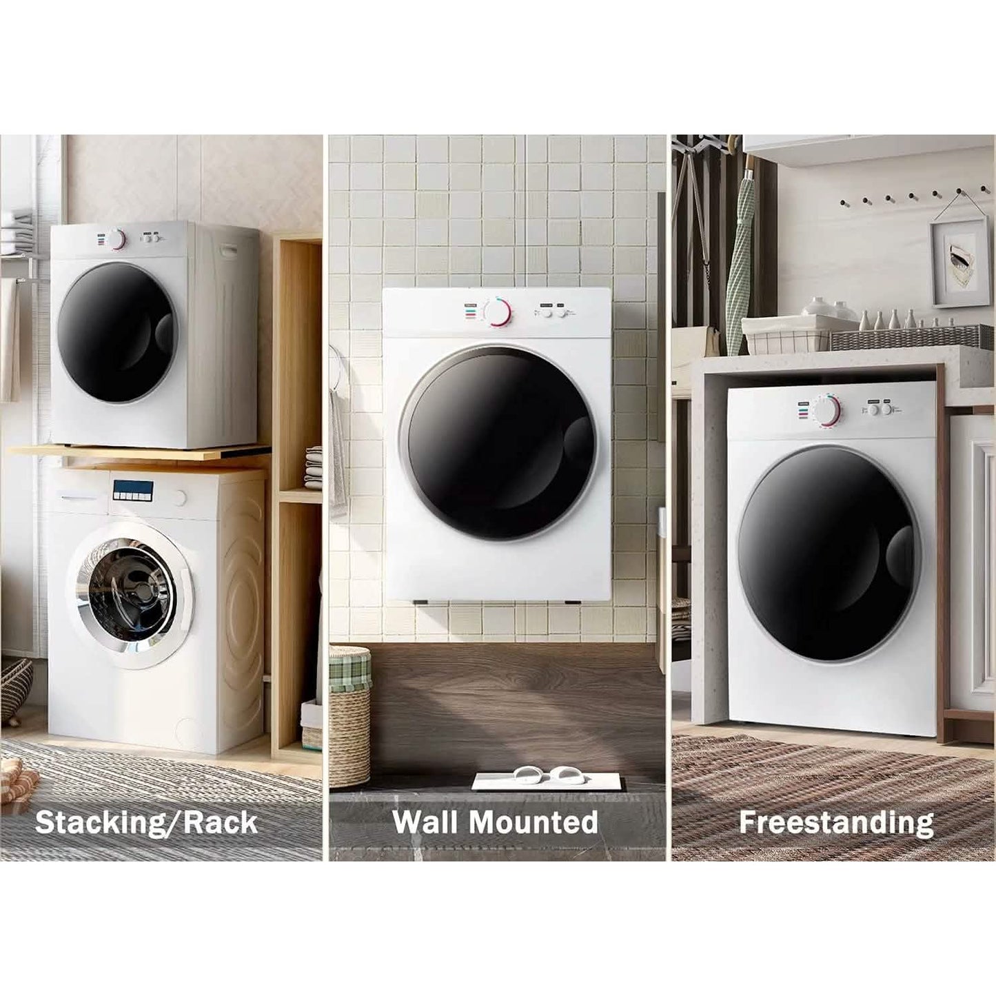 Compact Electric Clothes Dryer with Stainless Steel Tub DailySale
