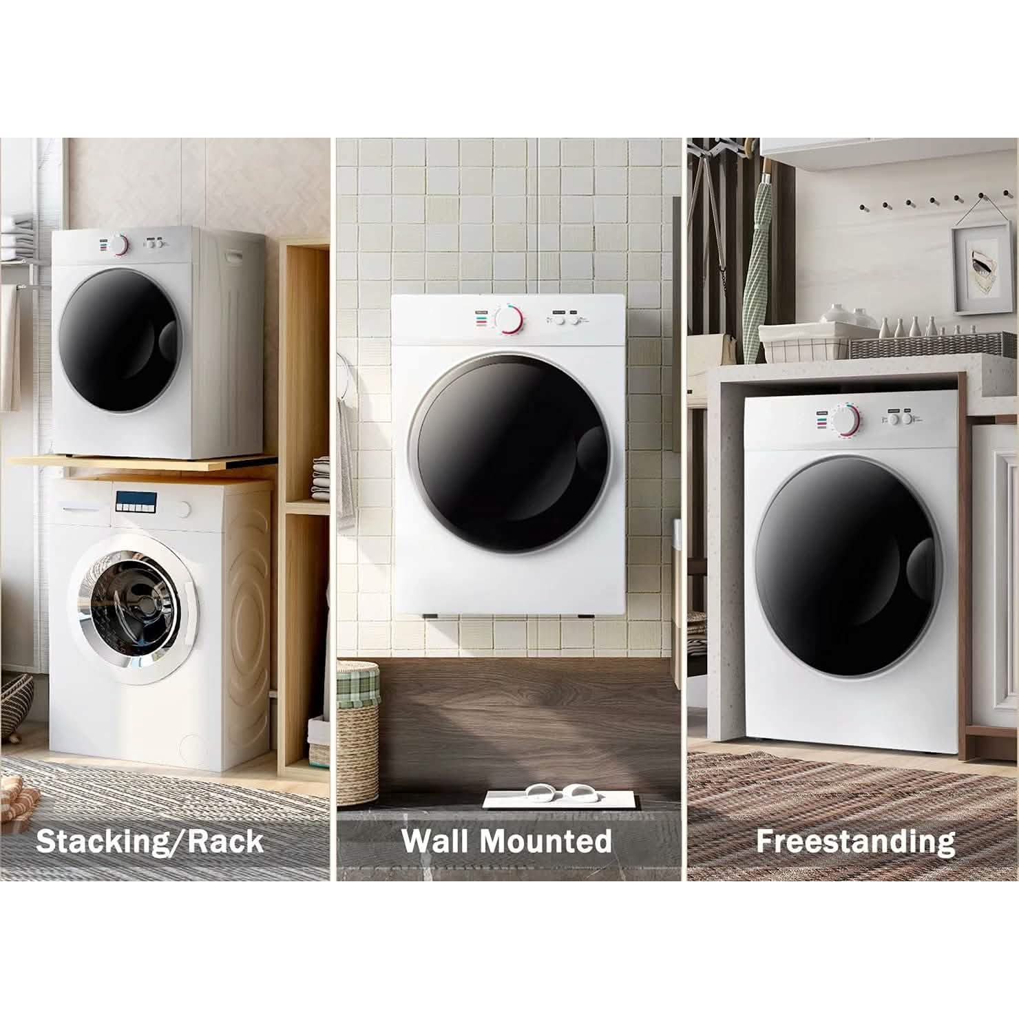 Compact Electric Clothes Dryer with Stainless Steel Tub DailySale