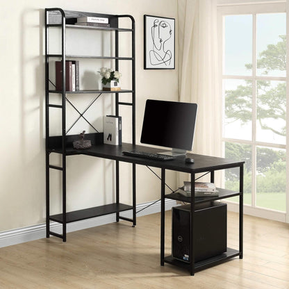 Computer Desk with 4 Tier Storage Shelves Large L-Shaped DailySale