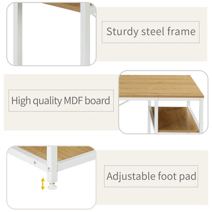 Computer Desk with 4 Tier Storage Shelves Large L-Shaped DailySale