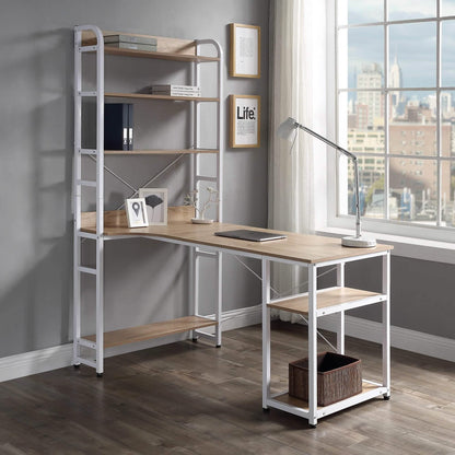 Computer Desk with 4 Tier Storage Shelves Large L-Shaped DailySale